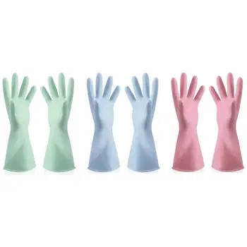 

1pair Non-slip Kitchen Dish Washing Clothes Gloves Household Cleaning Pvc Gloves