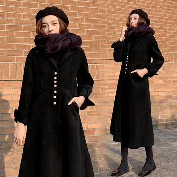 

Fat sister woolen coat 2020 autumn and winter new large size fat mm temperament was thin woolen jacket female mid-length
