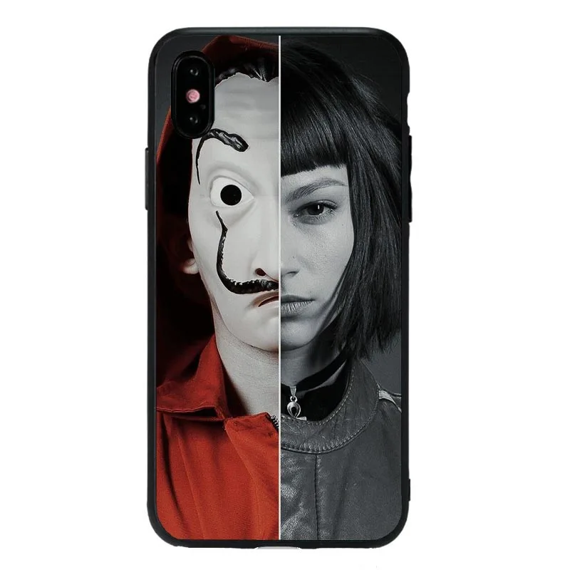 TPU La Casa De Papel case for iphone X XR XS MAX soft tpu phone cover for iphone 6 6S 7 8 PLUS Money Heist caso for 7plus coque - Цвет: TPU