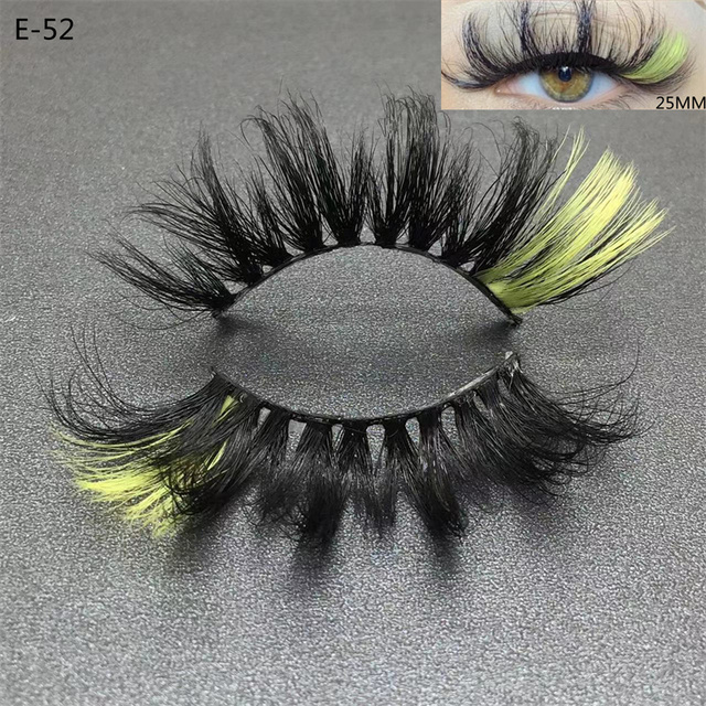 3D Mink Eyelashes Colorful 100% Mink Lashes Mix Color Pink Blue Red White False Eyelashes Fluffy Soft Cilias Vendor