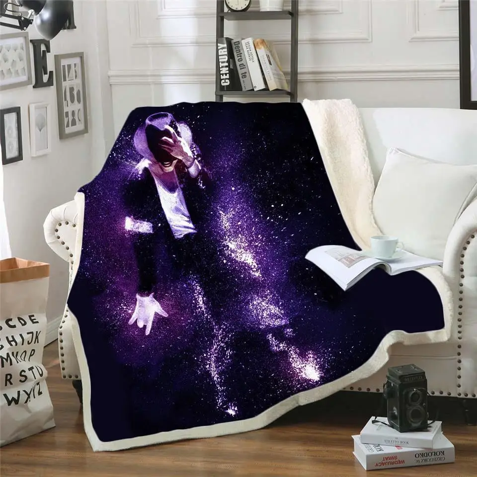 

Michael Jackson 3d Printed Fleece Blanket for Beds Hiking Picnic Thick Quilt Fashionable Bedspread Sherpa Blankets