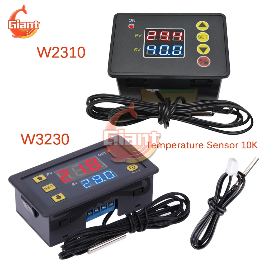 DC 12V 24V AC 110V 220V W3230 W2310 регулятор температуры Цифровой Термостат светодиодный