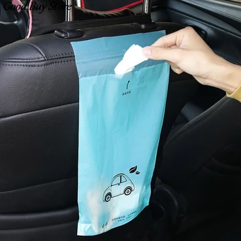 

30PCS Car Seat Back Garbage Bag Adhesive Rubbish Bags Car Storage Pocket Cleaning Bags Magic Sticker Container Pouch Organizer