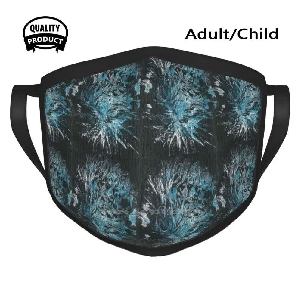 Aussie Polar Bear'S Rear Paw Print In Blue & White On Black Cycling Hunting Hiking Camping Mouth Mask Bears Conservation |