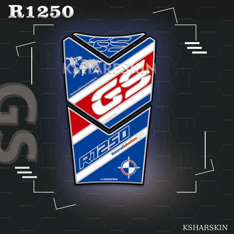

New Motorcycle 3D Edge Gel Fuel Tank Pad Stickers Gas Fuel Oil Tank Protective Accessories Decals For BMW R1250GS 2019 r1250 gs