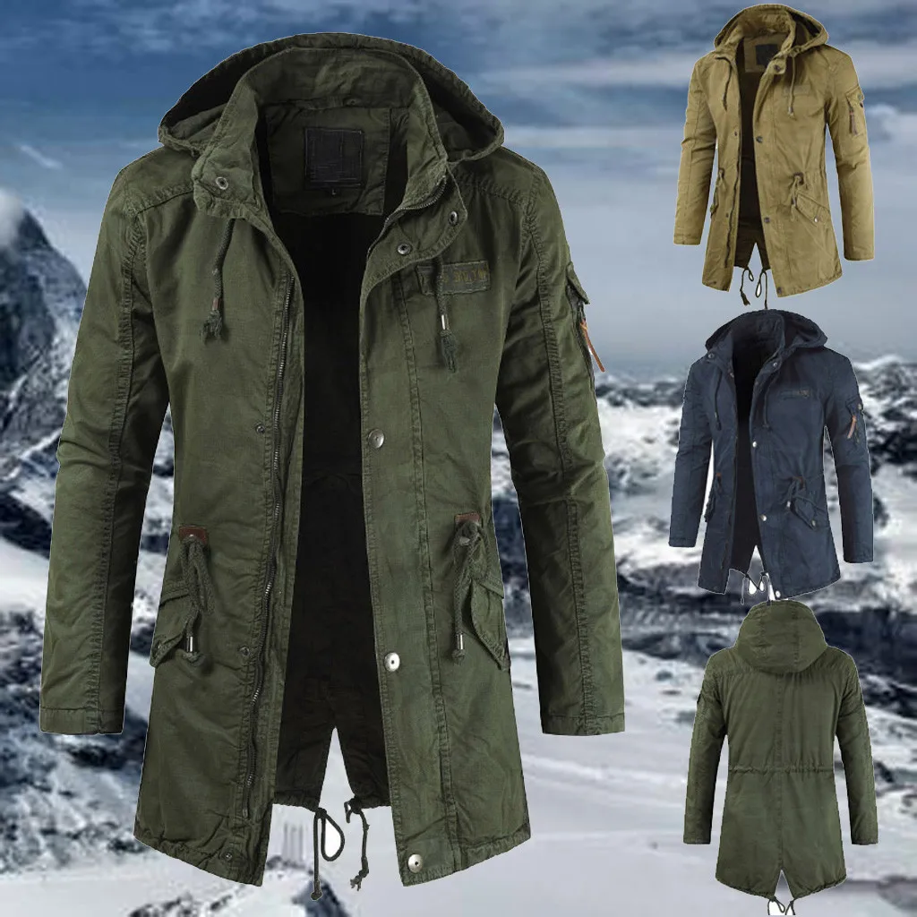 New Long Trench Coats Men 2020 Autumn Men's Casual Trench Coat M-4xl Hooded Windbreakers Male Good Quality Jackets Men #3