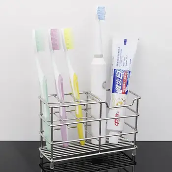 

Toothbrush Holder,Stainless Steel Bathroom Easy-Store Toothbrush Holder Electric Toothpaste Convenient Organizer Holder