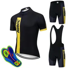 Новые летние велосипедные Джерси наборы Мужская MTB MAVIC Команда Одежда Велоспорт короткий рукав Джерси комплект/Bib велосипедные комплекты/брюки 19D гель
