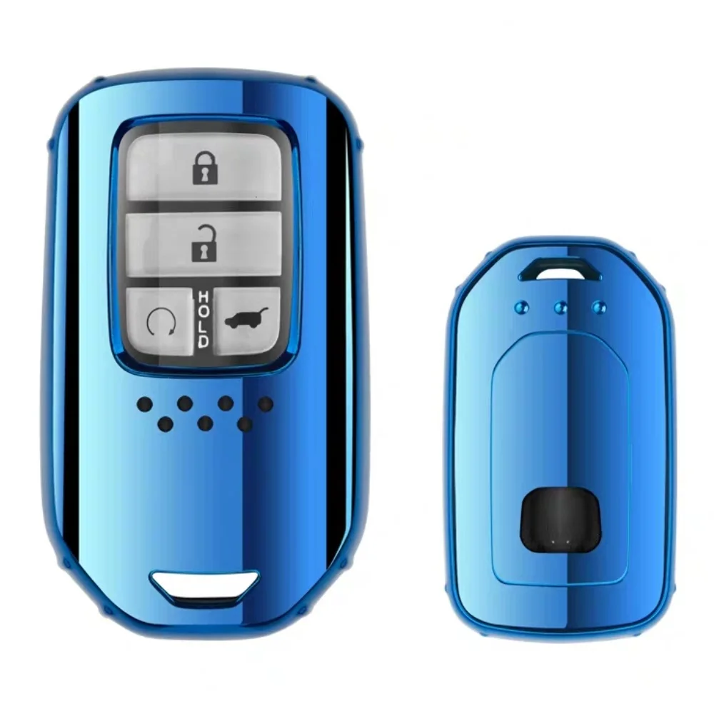 blue Дистанционный смарт-чехол для ключей, чехол для Honda, подходит для Civic, для HR-V, CRV, Odyssey Accord, 2013-, ТПУ, черный, автомобильный стиль - Название цвета: blue