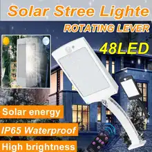 48 светодиодов Солнечный движения уличный светильник с датчиком+ Пульт Управления Сад Открытый водонепроницаемый угол регулируемая настенная лампа уличная двора