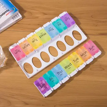 

14 Grids Weekly Storage Pill 7 Day Medicine Tray Vitamin Tablet Case Box Organizer X2