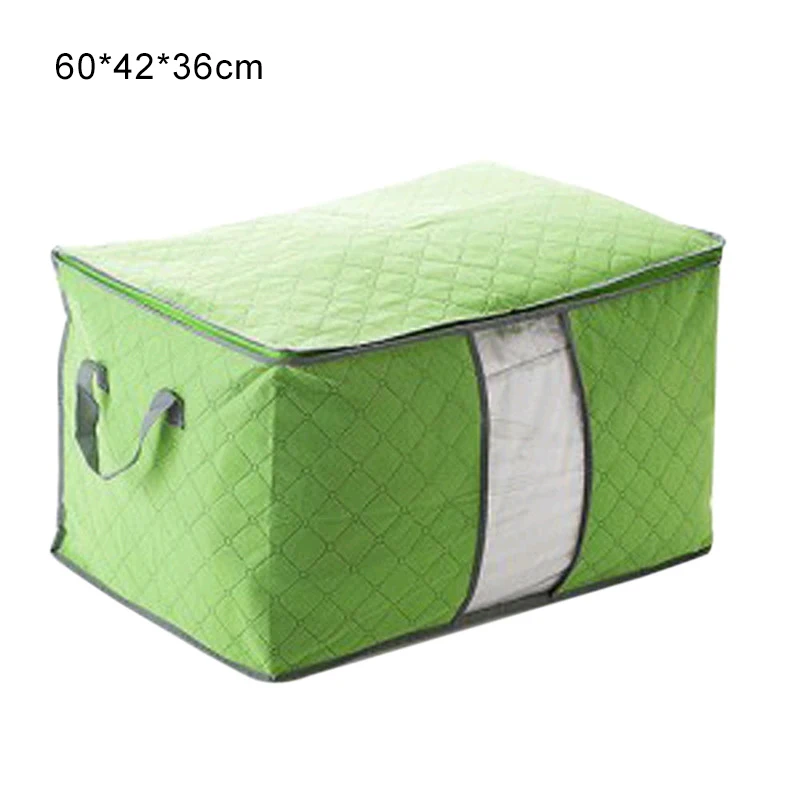 Green 60X42X36cm Постельные принадлежности сумка для хранения одежды домашняя складная сумка для хранения на молнии влагостойкие подушки одеяло Органайзер сумка Контейнер - Цвет: Green 60X42X36cm