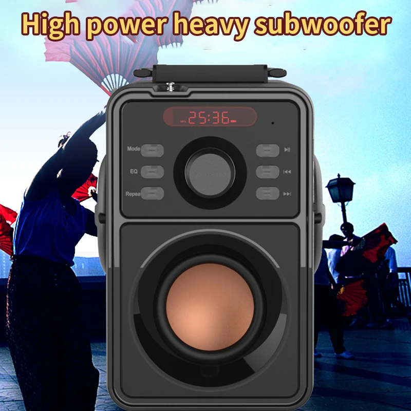 Bluetooth Wireless Portable Player Big Power Stereo Subwoofer Heavy Bass Speakers Sound Box Support FM Radio TF AUX USB | Электроника