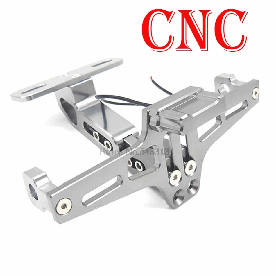 Серебристый CNC алюминиевый держатель номерного знака мотоцикла для Ducati 848 Suzuki Katana Cr5 1200 Gs Honda Cr 125 Honda - Цвет: Серебристый
