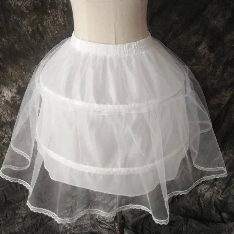 In stock Petticoats Wedding Accessories 2 Layers Hoopless Short Crinoline White Ball Gown Princess Underskirt