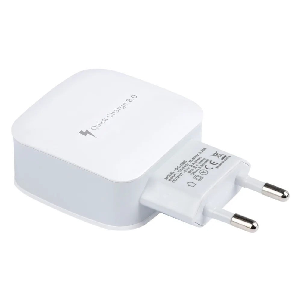 QC3.0 USB зарядное устройство для путешествий ПК противопожарный материал быстрое зарядное устройство настенное зарядное устройство Быстрая зарядка 3,0 5 в 3A для смартфонов ЕС/США штекер FS