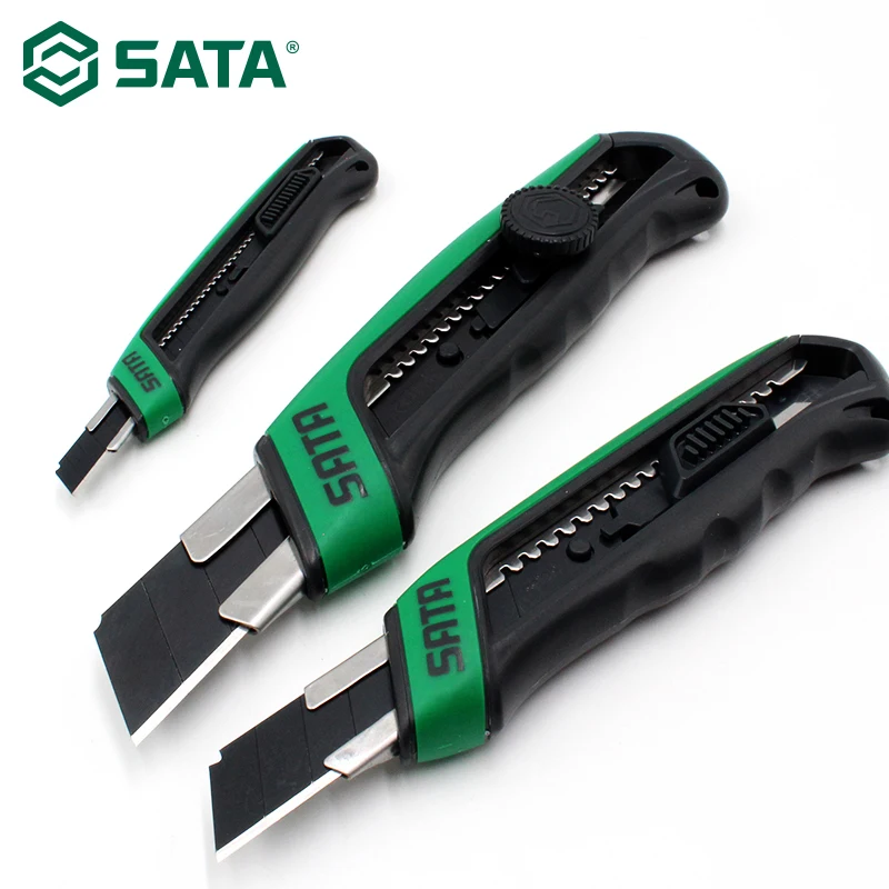 

SATA Utility Knife Super Sharp And Durable Rubber Knife Paper Knife Wallpaper Knife Household Cutting Non-slip 93481-93483