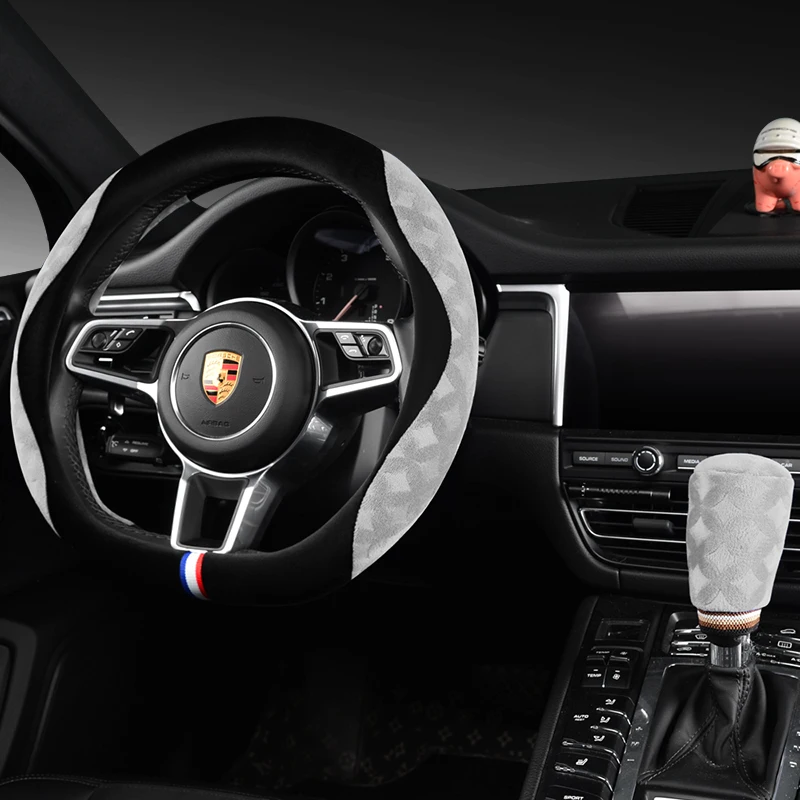 

Car Steering Wheel Cover D Shape Soft Short plush Winter For Nissan Qashqai J11 X-trail T32 For Kia Sportage Optima GOLF 7 2015