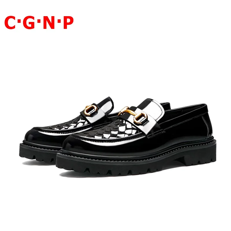 未使用新古品 C G N P メンズカジュアルシューズ ブラックレザーシューズ 高級ブランド 厚底 夏用 無料オーダー Men S Shoes Www Celpan Com Br