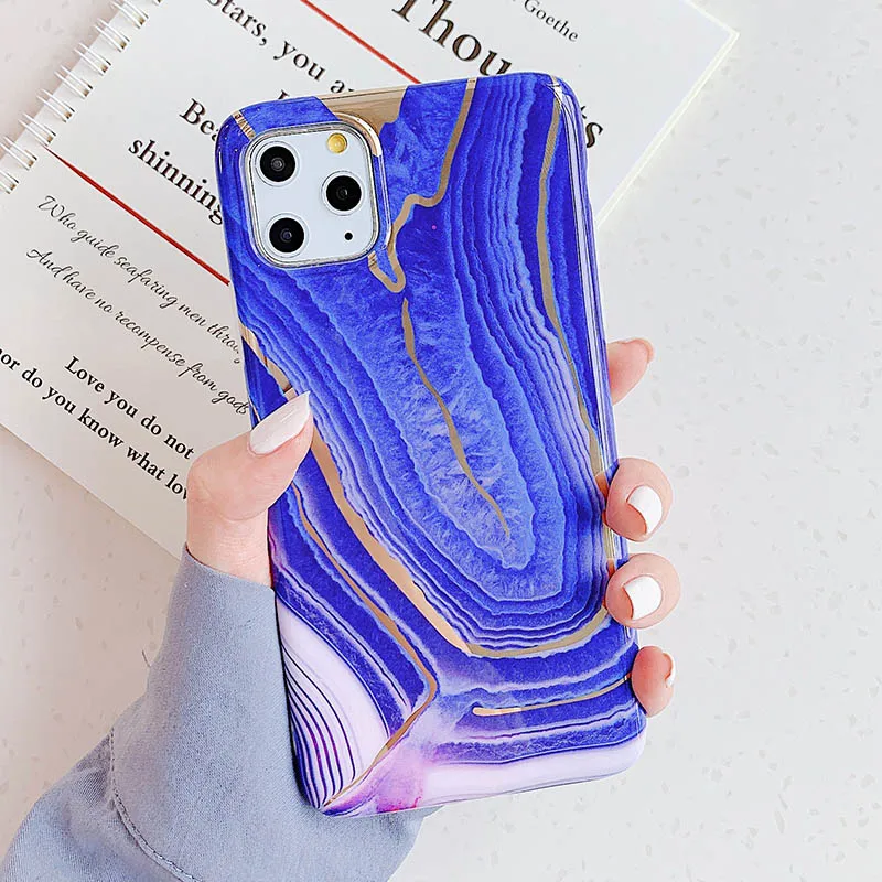 0884 FLYKYLIN покрытие мраморный чехол для iphone XS XR X 7 8 6 S 6 S Plus задняя крышка IMD силиконовый чехол для телефона для iphone 11 Pro Max Shell - Цвет: 0884