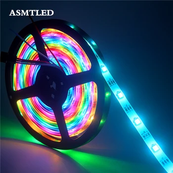 

High Quality WS2812B LED Strip light DC 5V 30leds/m 5m Dream Color Pixel LED Tape 5050 RGB WS2812 IC Full Color LED Ribbon Lamp