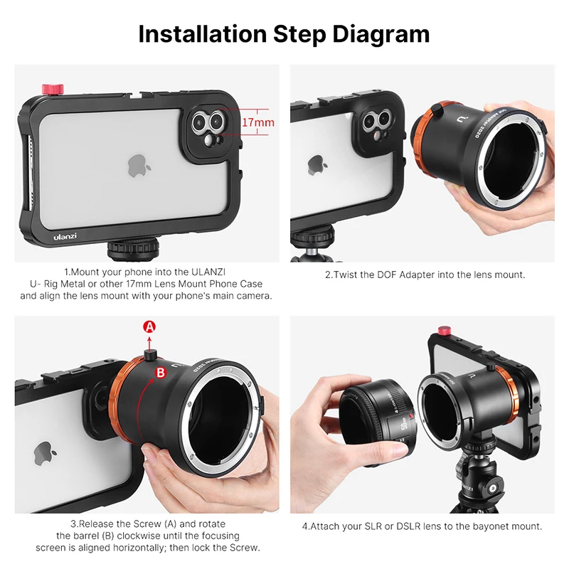 Ulanzi DOF Adapter Ef Mount Full Frame Camera Lens