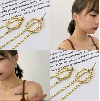 

Golden Long Tassel Drop Earring 925 Sterling Silver Earrings For Women Korean Chain Ear Line Pendientes Plata 925 Mujer Jewelry