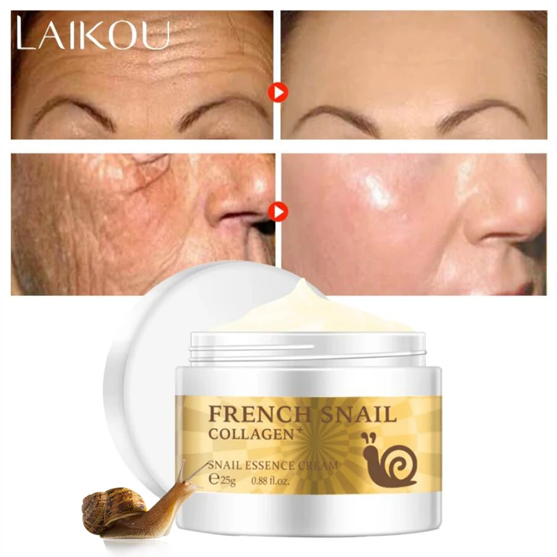 

Snail Face Cream Hyaluronic Acid Anti-aging Moisturizer Facial Day Cream Anti-Wrinkle Nourishing Tight Collagen Skin Serum Care