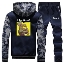 *#Best Price Winter Warm Suit Male Hoodies Thick Fleece Mens Jacket+Pants Set Men Sweatshirt guardian of the galaxy Superhero I am groot Coat *#Best Price Winter Warm Suit Male Hoodies Thick Fleece Mens Jacket+Pants Set Men Sweatshirt guardian of the galaxy Superhero I am groot Coat