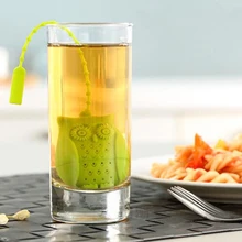 Силиконовые ситечки для заваривания чая в виде совы с листьями, фильтры для чая, многоцветные мини ситечки для чая, многоразовый диффузор для специй