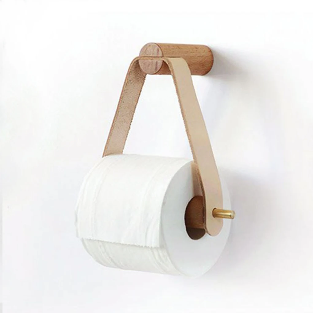 

Wooden Toilet Paper Holder Bathroom Storage Wall Mount Roll Paper Holder Multipurpose Hand Towel Dispenser Toilet Tissue Rack