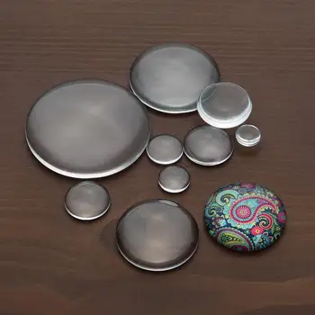 

XINYAO 8 10 12 14 15 16 18 20 25 30 mm Round Flat Back Clear Glass Cabochon Transparent Cabochon For Diy Jewelry Making Supplies