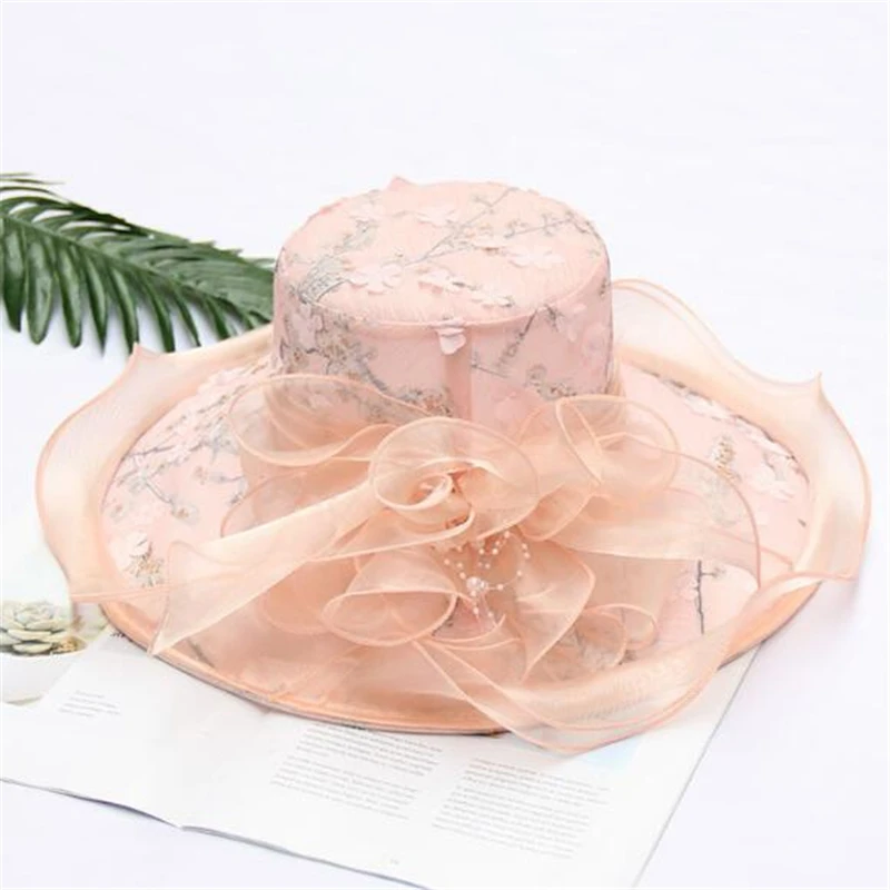 Pale Pink Дизайн цветок хорошего качества формальная шелковая шляпа для праздника банкета свадьбы церкви - Цвет: Pale Pink