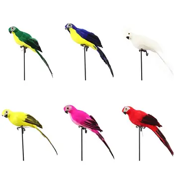 

35cm Handmade Simulation Parrot Creative Feather Lawn Figurine Ornament Animal Bird Garden Bird Prop Decoration