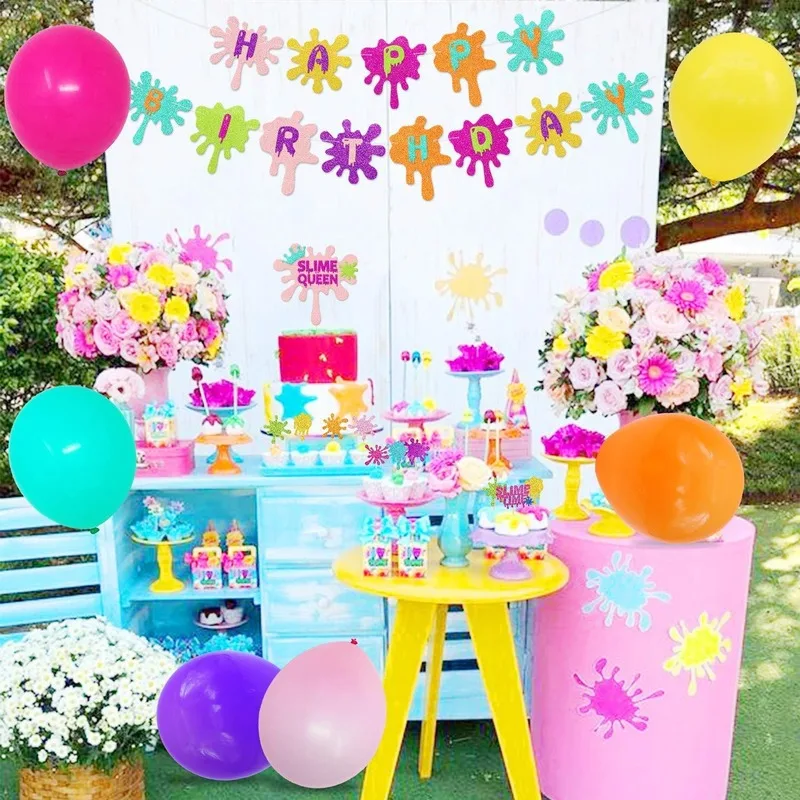 Slime Theme Birthday Balloons Slime Time Cake Topper Happy Birthday Banner Birthday Party Kids Gift Decor Baby Shower Supplies Slime Theme Birthday Balloons Slime Time Cake Topper Happy Birthday Banner Birthday Party Kids Gift Decor Baby Shower Supplies