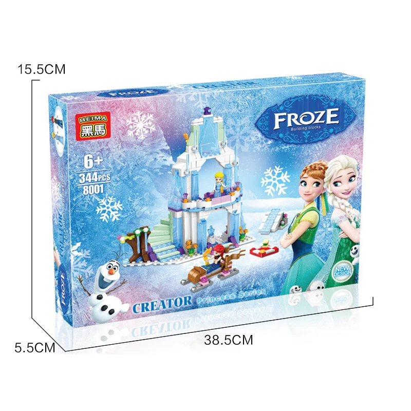 Дисней замороженные мечты фигурки принцесс Снежная королева замок Эльза ледяной замок Анна укладки строительные блоки игрушки для детей подарок
