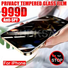 999D Private Screen Protector For iPhone 12 11 Pro XS Max X XR Anti-spy Tempered Glass iPhone 8 7 6 6S Plus 5S SE Privacy Glass