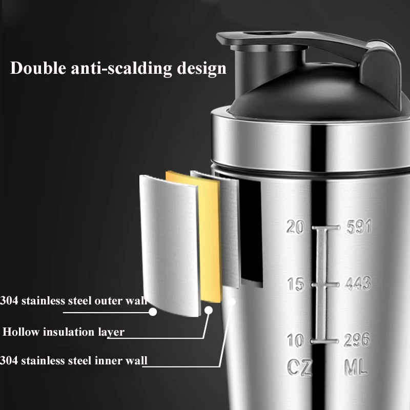 Hot Sale Design BPA Free 400ml 100% Virgin PP Protein Shaker