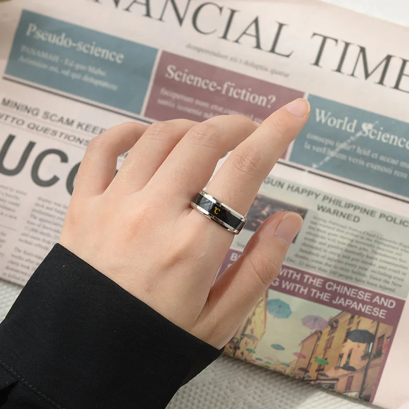 Smart Sensor Body Temperature Stainless Steel Finger Ring stainless steel ring finger ring
