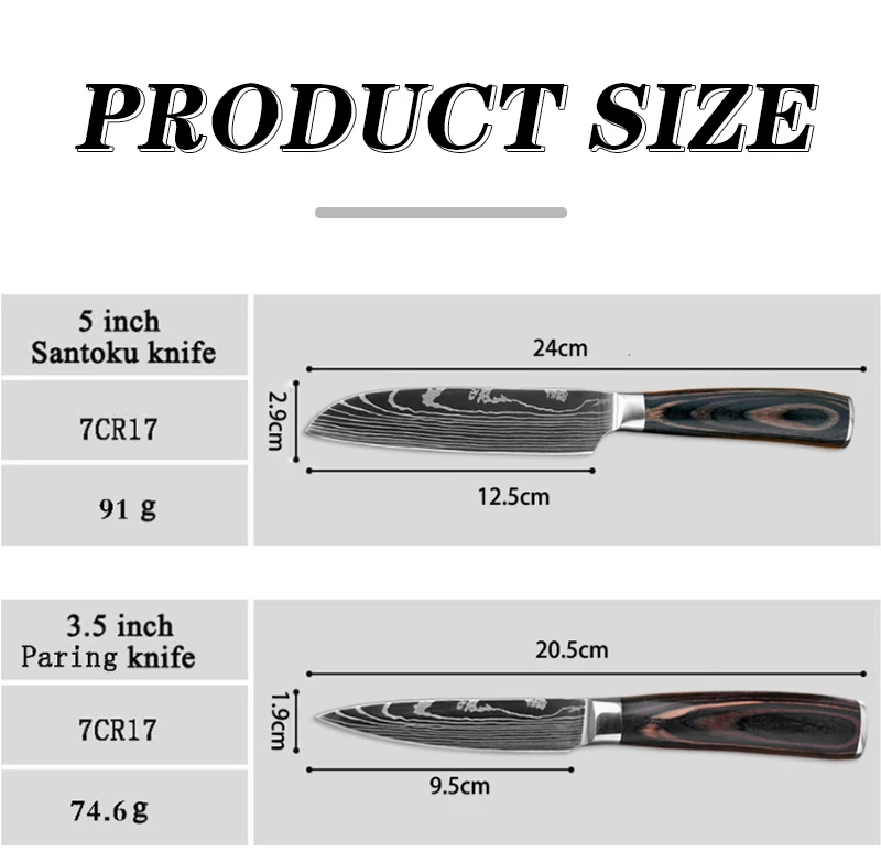 5 шт. набор кухонных ножей японский нож шеф-повара Дамасская сталь лазерный узор для нарезки Santoku кухонные аксессуары кухонные инструменты ножи