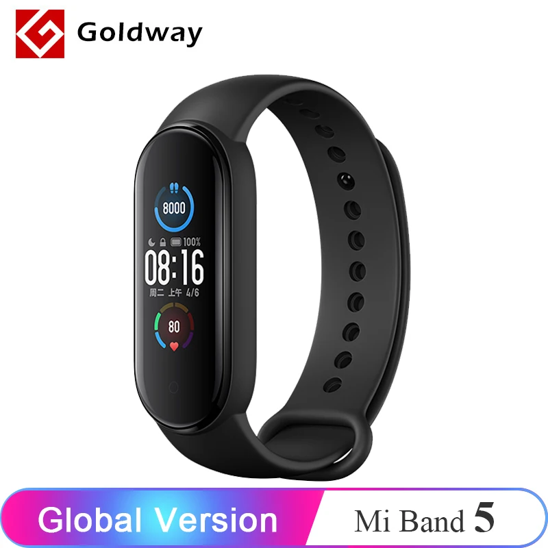 Глобальная версия Xiaomi mi Band 5 умный браслет 4 цвета AMOLED экран miband Smartband