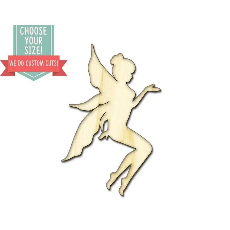 

Fairy Wood Cut Out - Custom Choose Your Size - Laser Cut Wooden Art Craft Supplies Wall Hanging Decor Wedding Nursery DCS0168