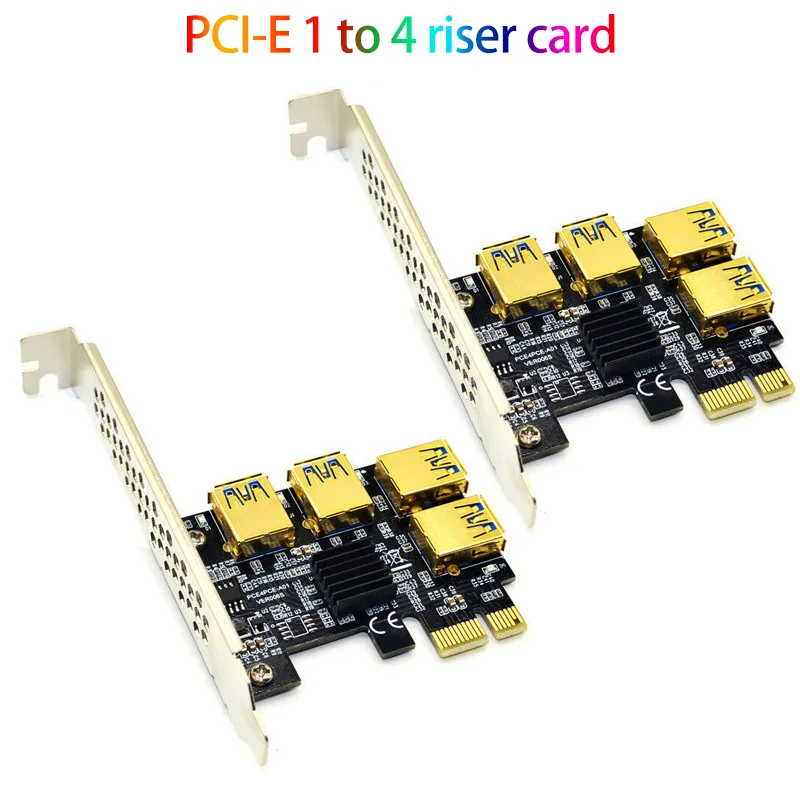 PCI-E To Adapter 1 Turn 4 PCI-Express Slot 1x To16x USB3.0 Special Riser Card Extender PCIe Converter For BTC Miner Mining | Компьютеры и