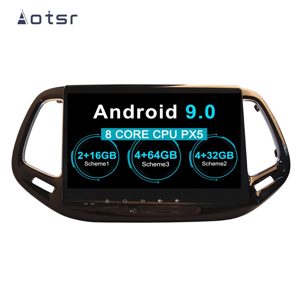 Cheap Android 9 64GB Car No DVD Player GPS navigation For JEEP Commander 2016+ Radio Tape Recorder Multimedia player Headunit HD IPS 5