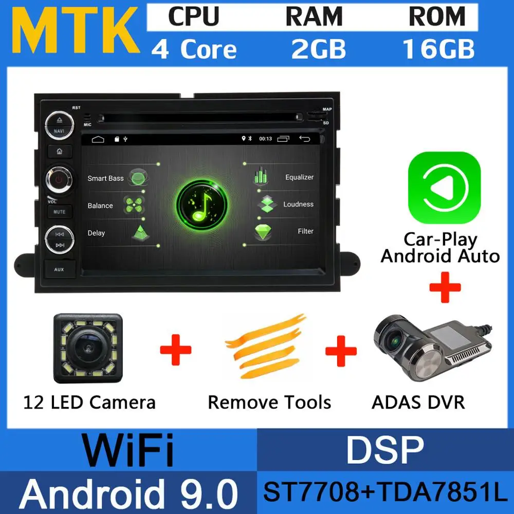 MTK-Adas-Carplay 5 USB Octa Core Android 9,0 Автомобильный DVD плеер для Ford F150 F250 F350 F450 F550 2007 2008 2009 2010 2011 2012 2013 автомобильный радиоприемник - Цвет: MTK-Adas-Carplay