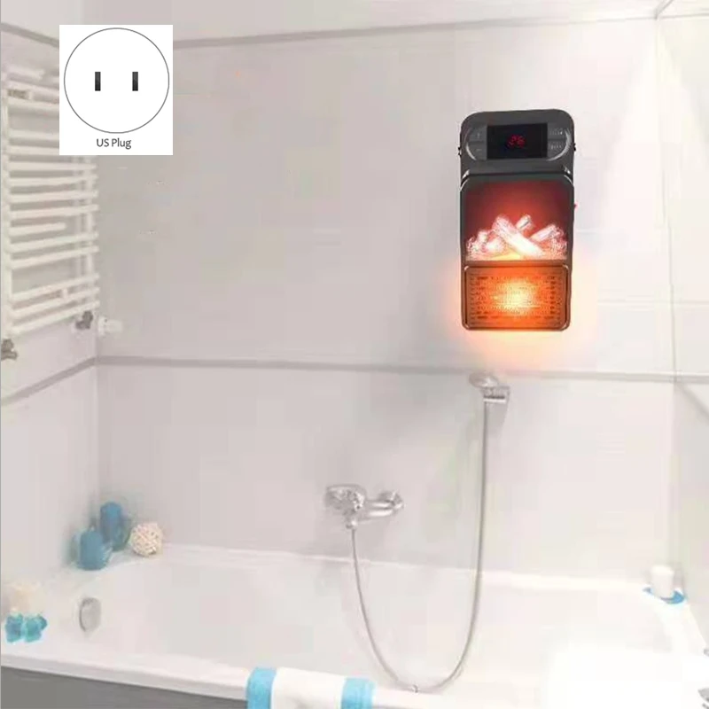 Mini Electric Wall-Outlet Flame Heater In Air Warmer PTC Ceramic Heating Stove Radiator Household Wall Handy Fan