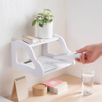

Wall Mounted WIFI Router Shelf Set-top Box Bracket Creative Storage Box Durable