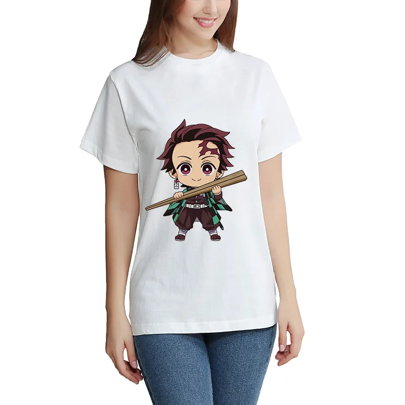 Kimetsu No Yaiba T-shirt Short Sleeve Men's And  Women's Tees Tops Kids Demon Slayer Oversized T Shirt DIY Photo Log Customized