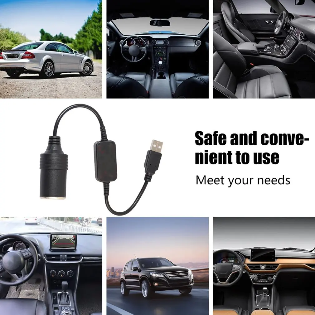 1 шт., 5 В, 2 А, USB, 12 В, 8 Вт, гнездо для прикуривателя, USB штекер, для женщин, адаптер для прикуривателя, конвертер