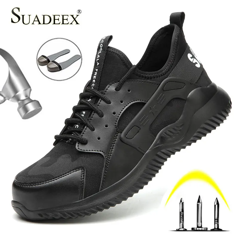 

SUADEEX New Arrival Work Safety Shoes Steel Toe Cap Anti-smashing Anti-puncture Construction Work Boots Non-slip Work Shoes